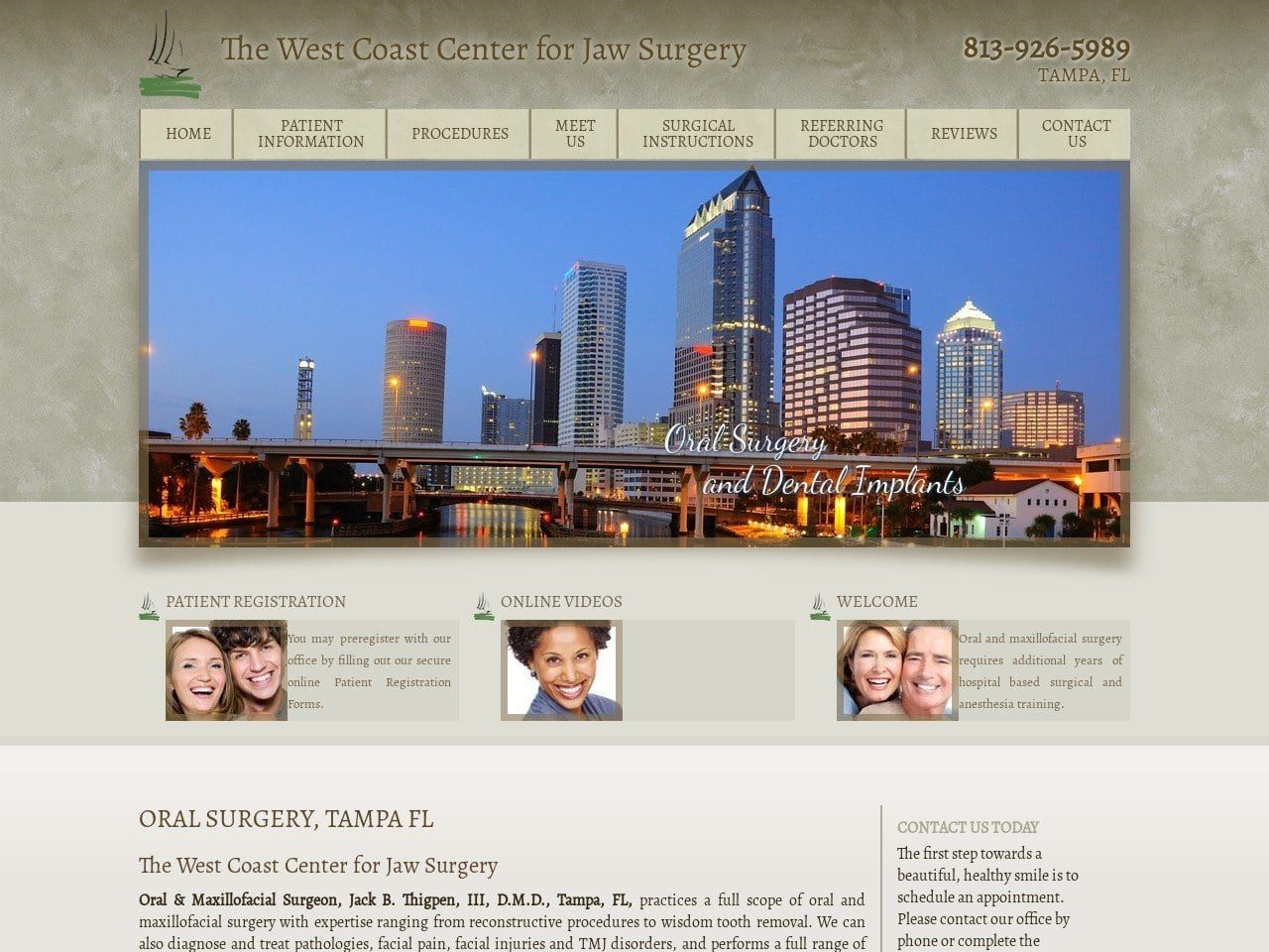 West Coast Center For Jaw Surgery Website Screenshot from westcoastjawsurgery.com
