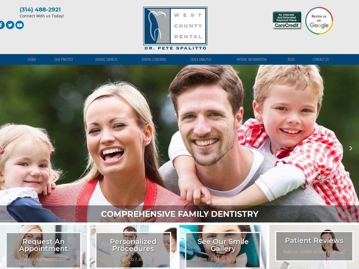 Westcounty Dental Website Screenshot from westcountydental.com