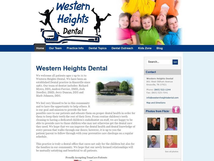 Western Heights Dental Website Screenshot from westernheightsdental.com