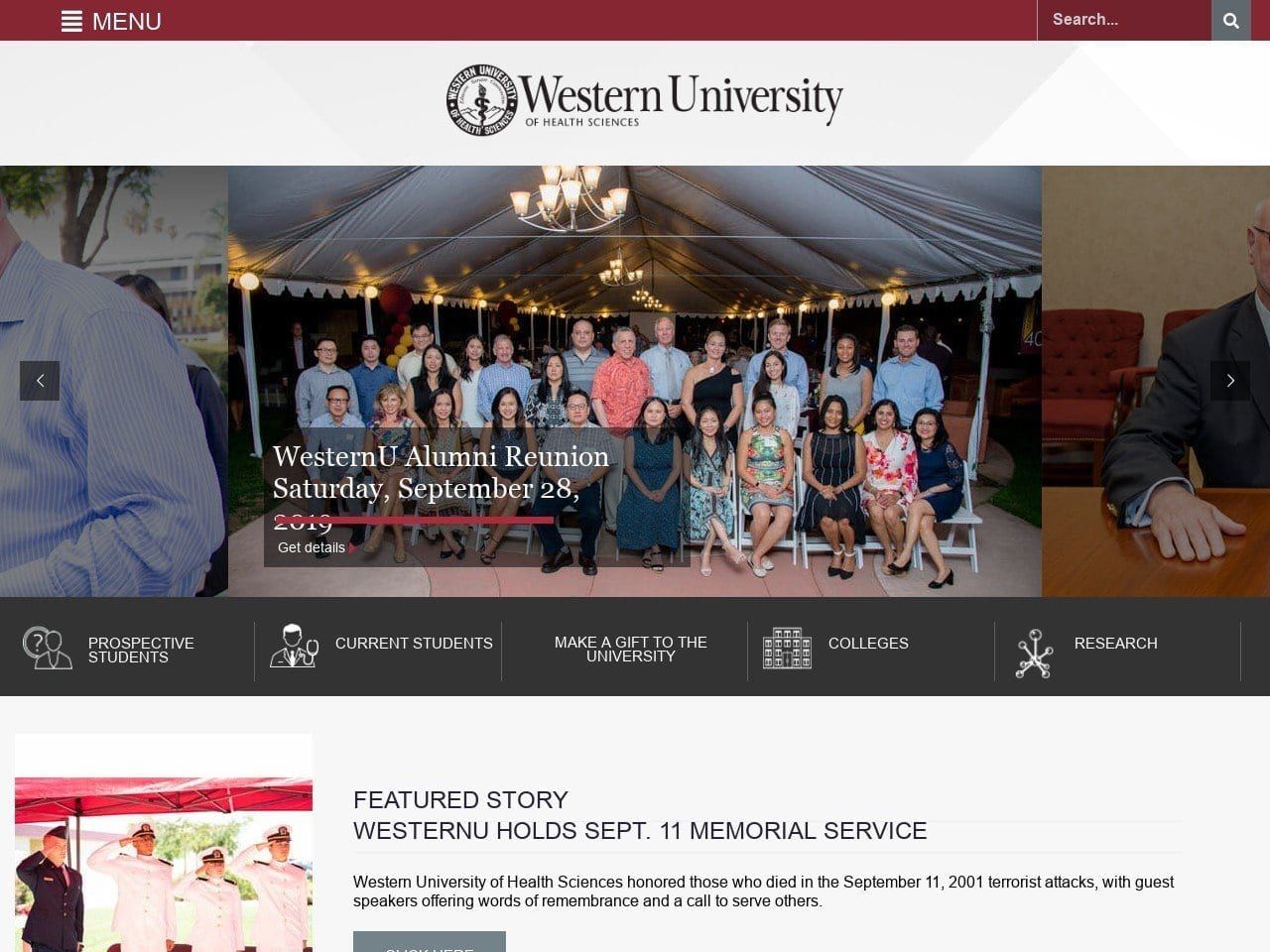 Western University Website Screenshot from westernu.edu