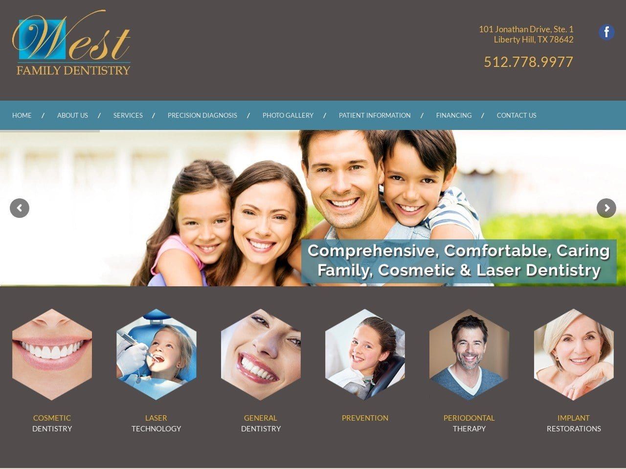 West Family Dentist Website Screenshot from westfamilydentistry.net