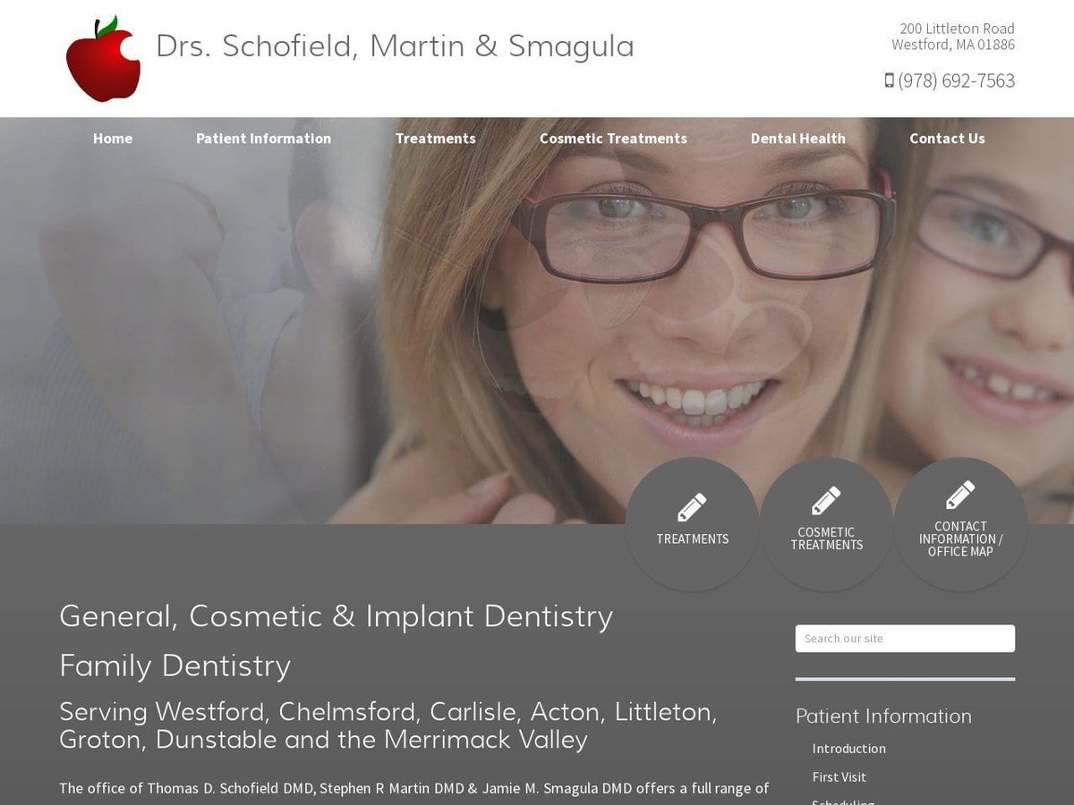 Schofield Martin and Smagula D.M.D Website Screenshot from westfordfamilydentistry.com