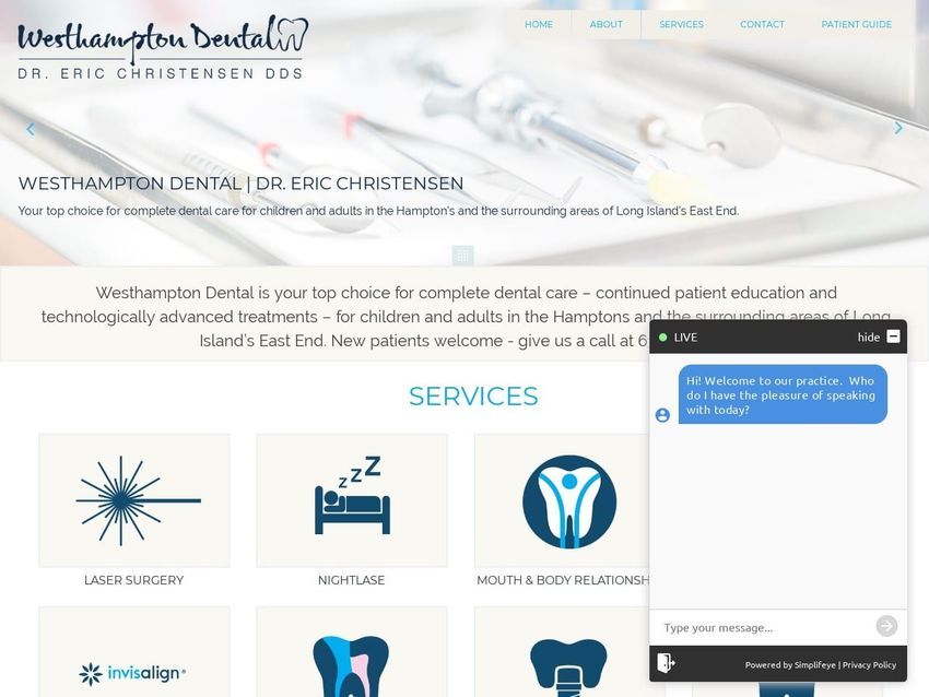 Westhampton Dental | Dr. Eric Christensen Website Screenshot from westhamptondental.com