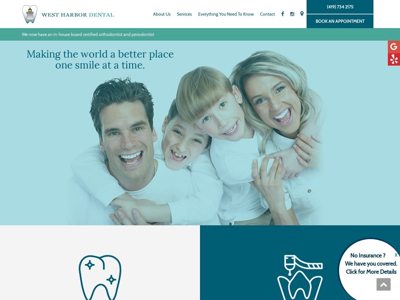 West Harbor Dental Website Screenshot from westharbordental.com