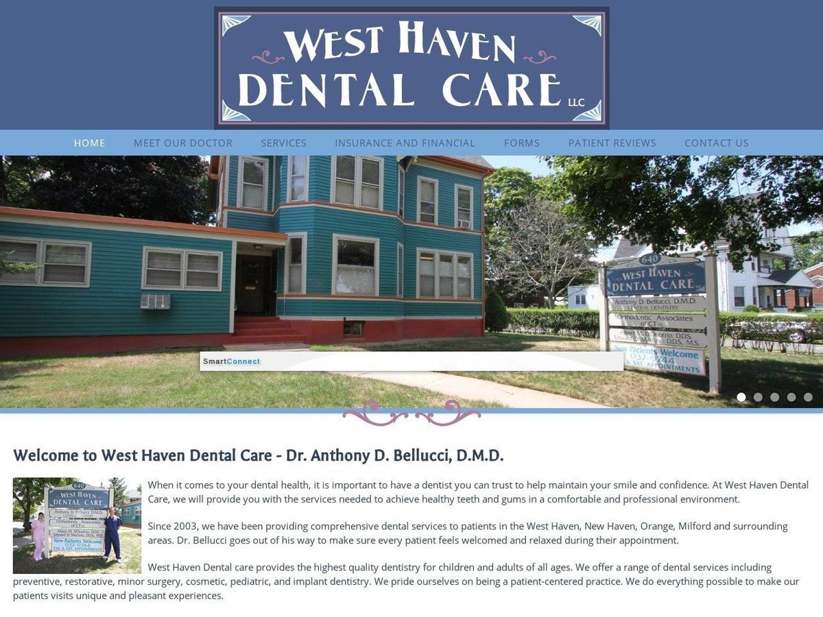 West Haven Dental Care Website Screenshot from westhavendentalcare.com