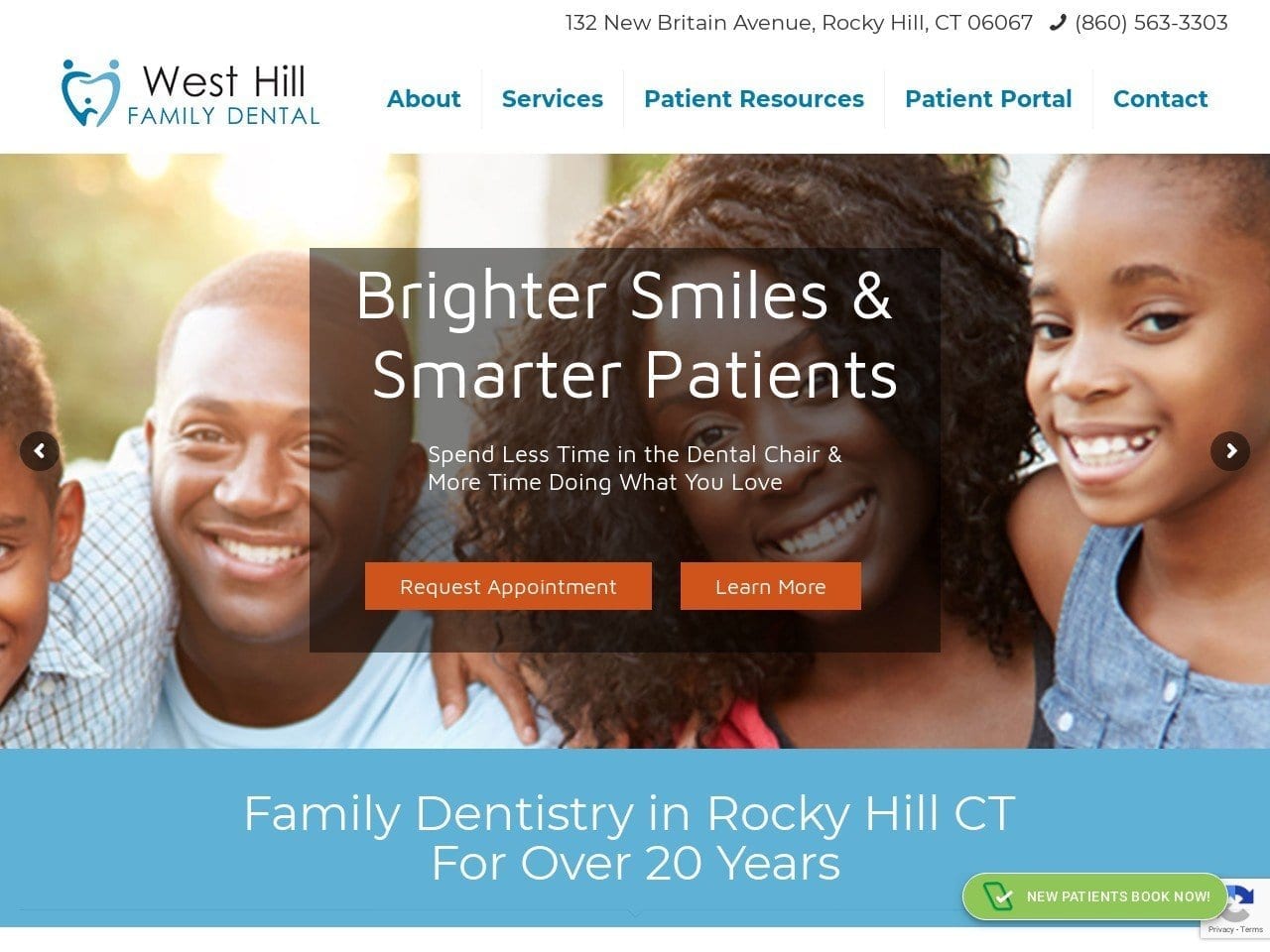 Westhill Family Dental Website Screenshot from westhillfamilydental.com