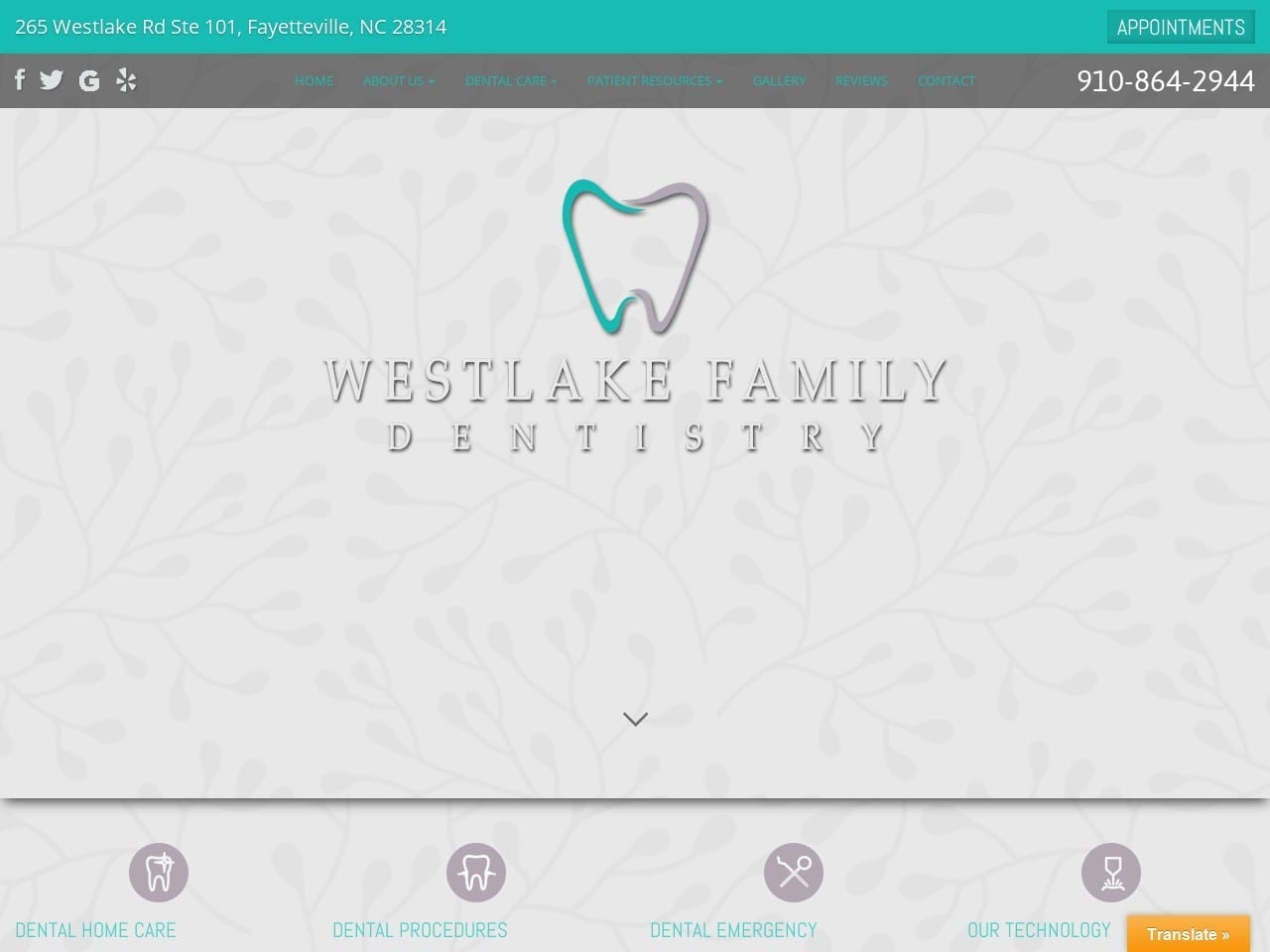 Westlake Family Dentist Website Screenshot from westlakefamilydentistry.com