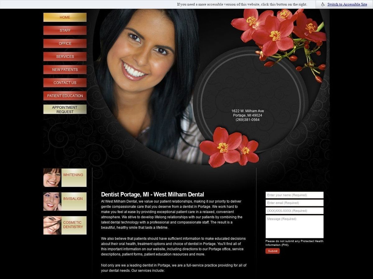 West Milham Dental Pros Website Screenshot from westmilhamdental.com