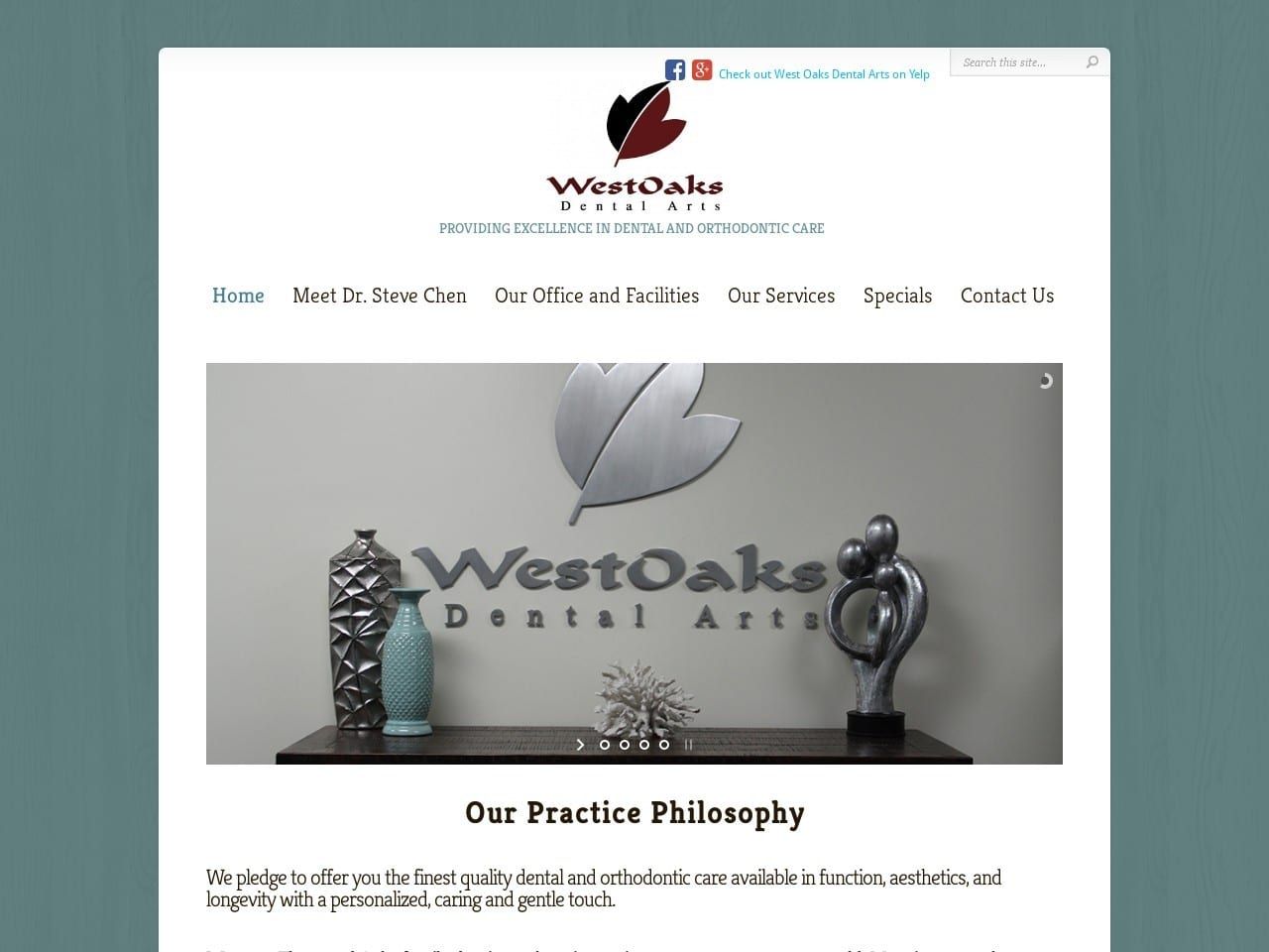 Westoaks Dental Arts Website Screenshot from westoaksdentalarts.com