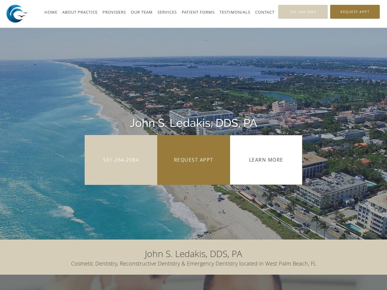 Ledakis John DDS Website Screenshot from westpalmbeachdentist.net