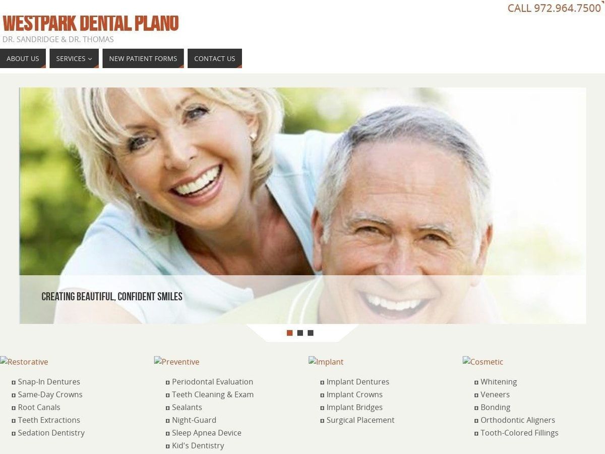 WestPark Dental Associates Website Screenshot from westparkdental.com