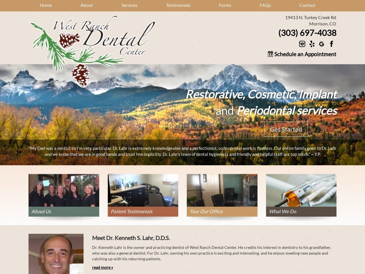 West Ranch Dental Center Website Screenshot from westranchdental.com