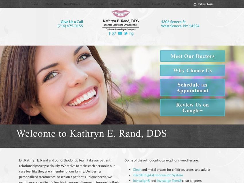 Kathryn E. Rand Orthodontics Website Screenshot from westsenecaorthodontist.com