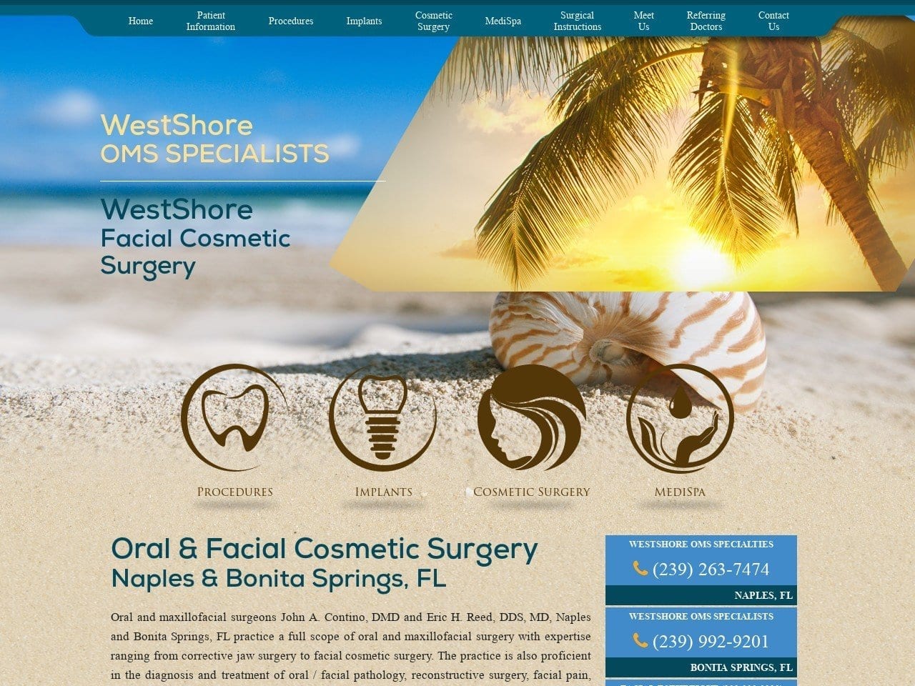 Dr. Eric H. Reed DDS MD Website Screenshot from westshoreoms.com