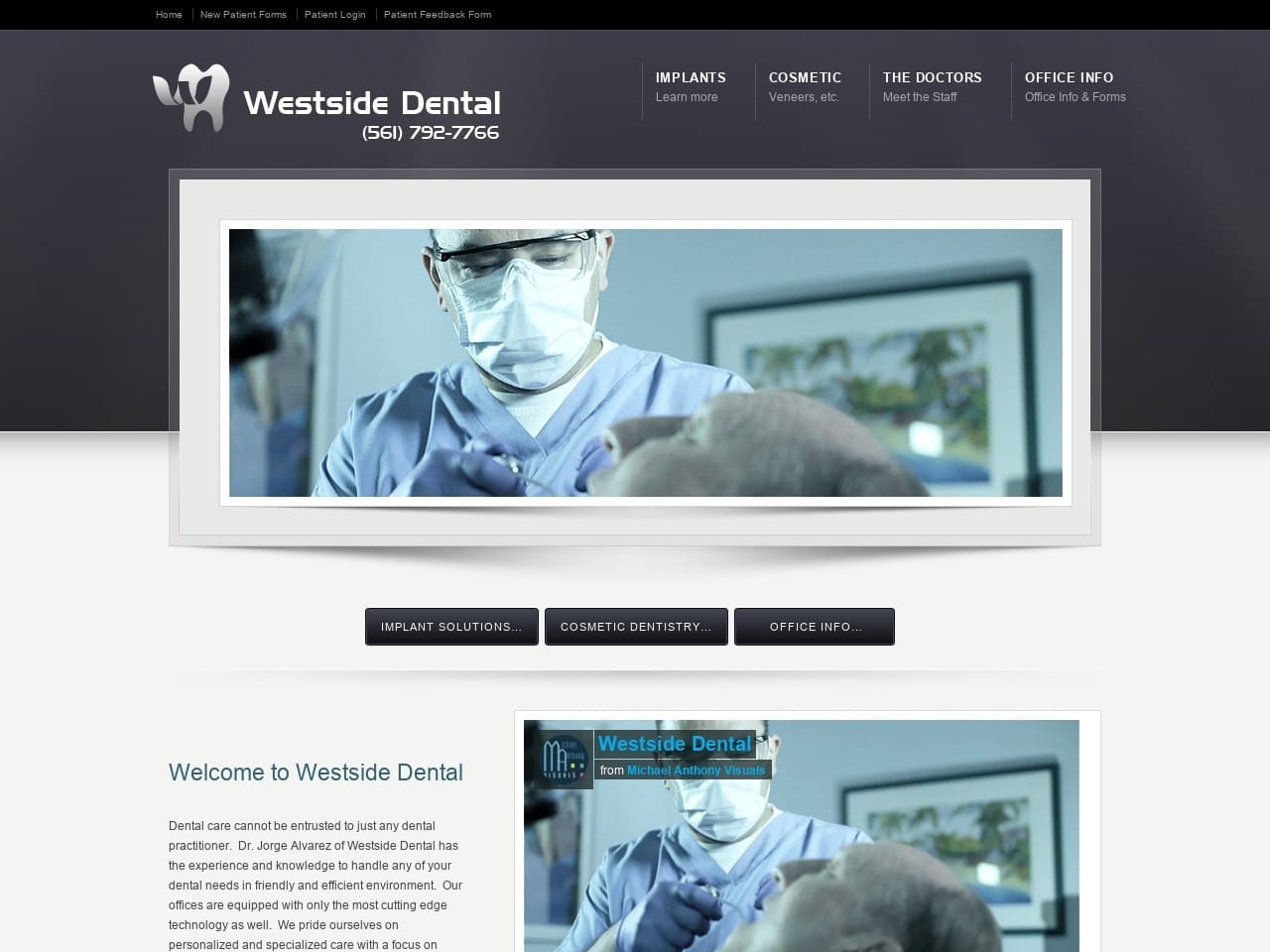 Westside Dental Website Screenshot from westside-dental.com