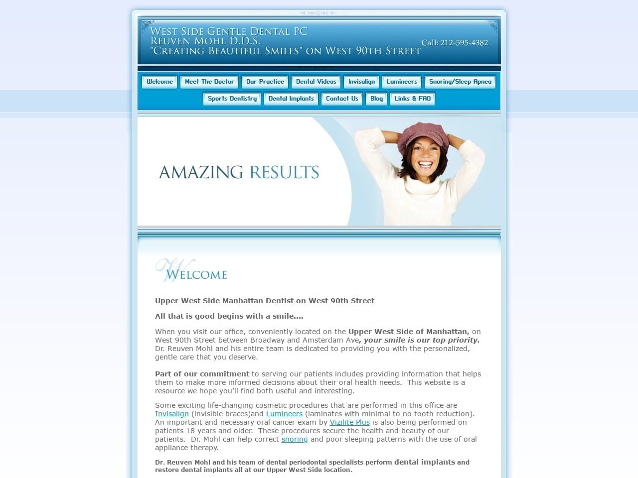 West Side Gentle Dental PC Website Screenshot from westsidegentledental.com