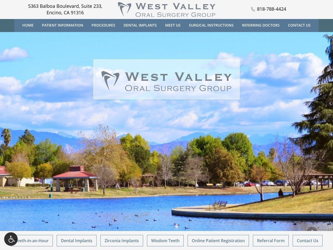 West Valley Oral Surgery Website Screenshot from westvalleyoralsurgery.com