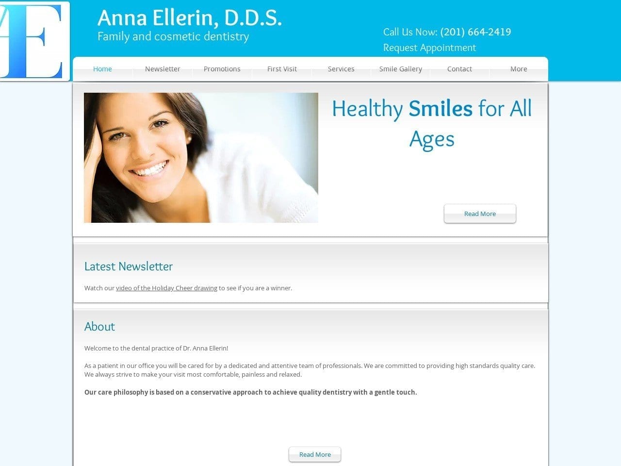 Anna Ellerin DDS Website Screenshot from westwoodnjdentist.com