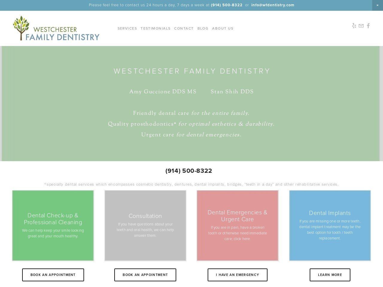 Amy Shih DDS Website Screenshot from wfdentistry.com