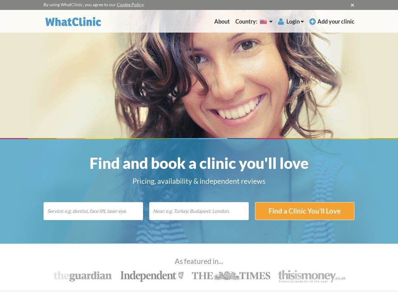 What Clinic Website Screenshot from whatclinic.com