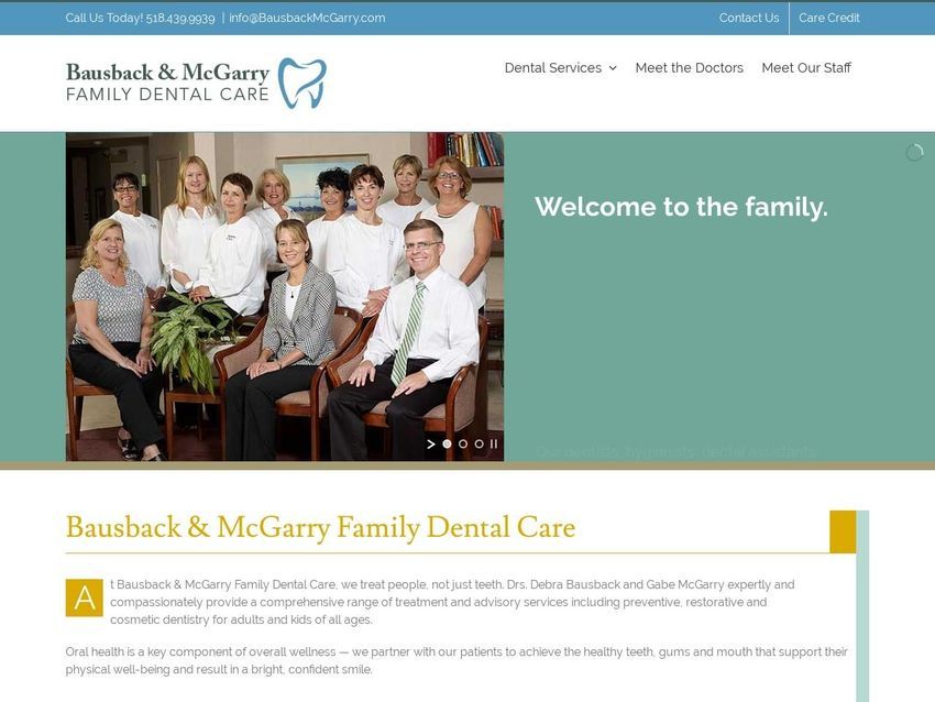 Dr. Gabriel J. McGarry DDS Website Screenshot from whbdental.com
