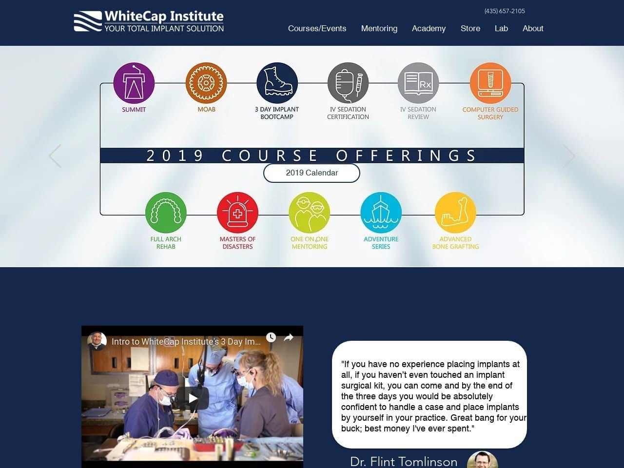 WhiteCap Institute Website Screenshot from whitecapinstitute.com