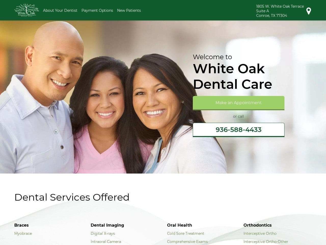 Whiteoak Dentist Website Screenshot from whiteoakdentist.com