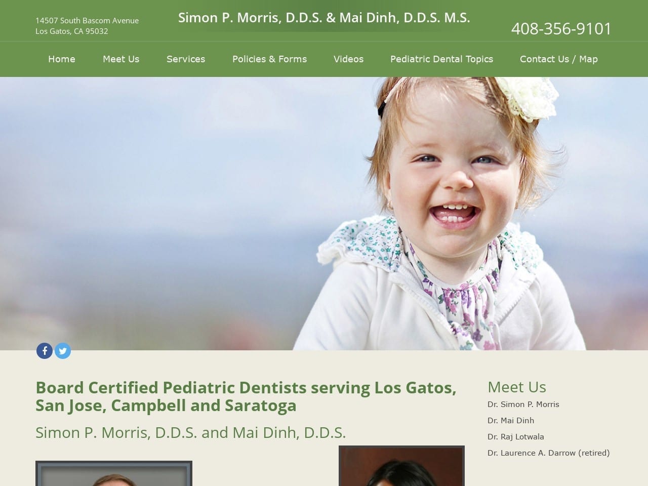 Simon P. Morris DDS Website Screenshot from whiteoakspediatricdentistry.com