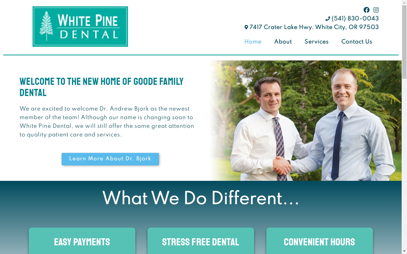 whitepinedental.com screenshot