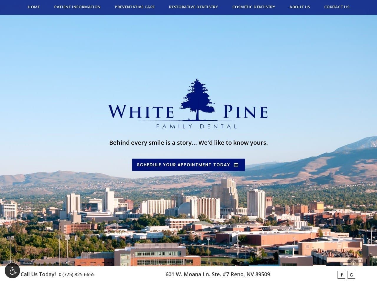 White Pine Family Dentist Website Screenshot from whitepinefamilydental.com