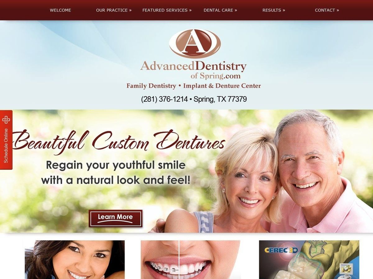 Advanced Dentistry of Spring Website Screenshot from whitersmiles.com