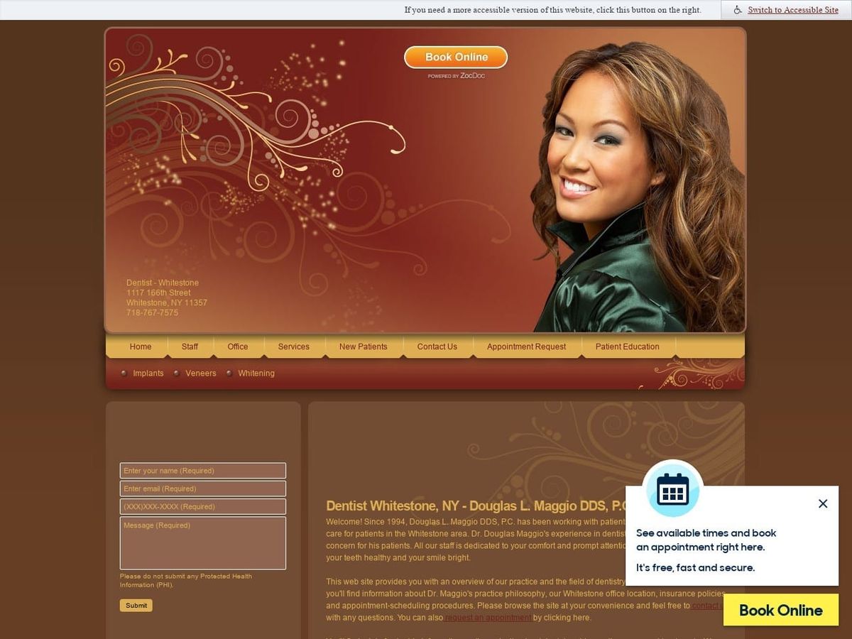 Whitestone Dental Group Website Screenshot from whitestonedentist.com