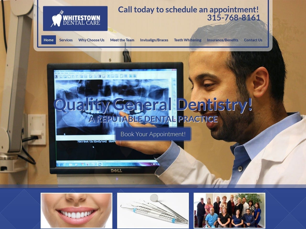 Whitestown Dental Care Website Screenshot from whitestowndental.com