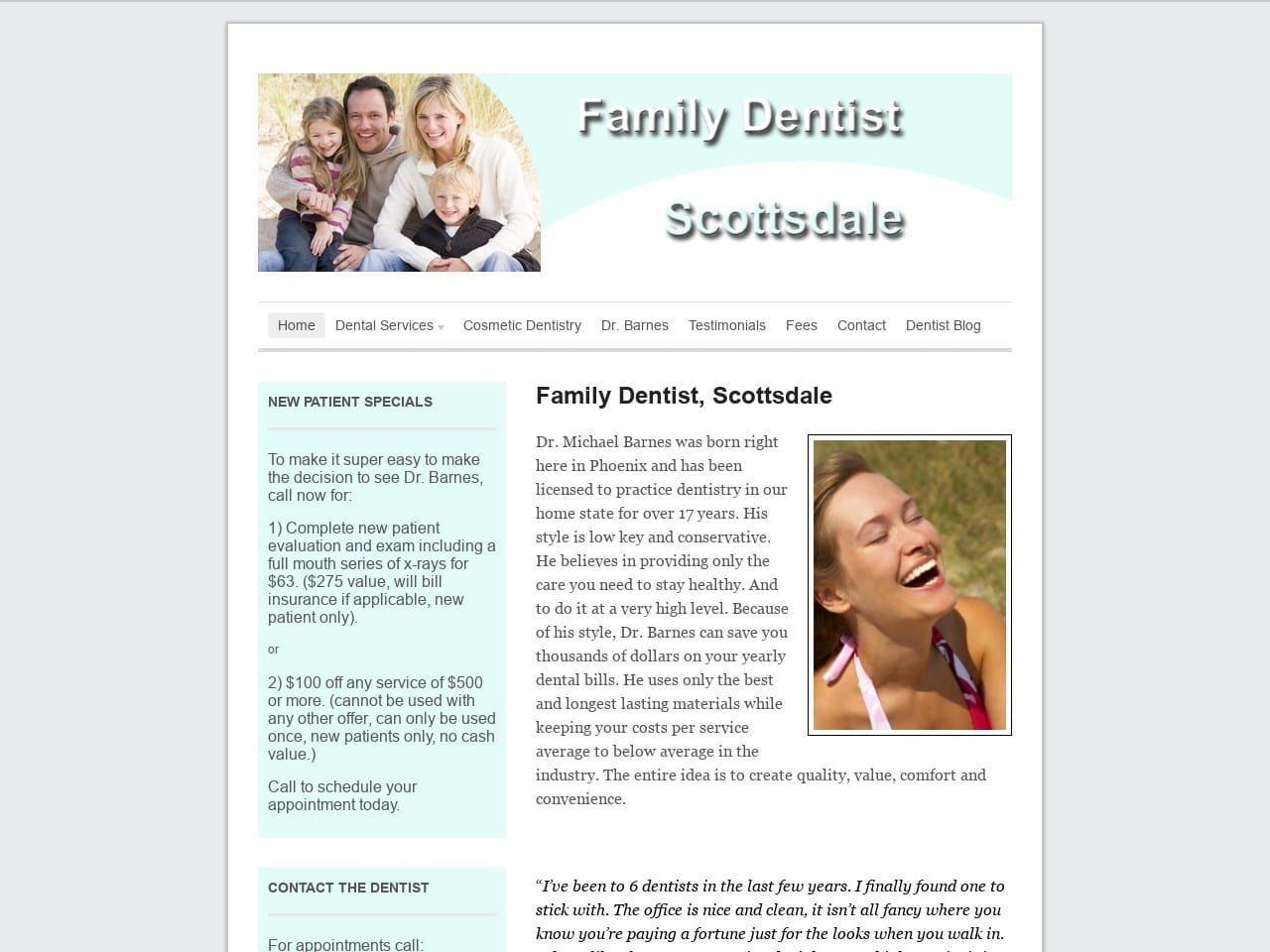 Whiteteeth Dentistry Website Screenshot from whiteteethdentistry.com