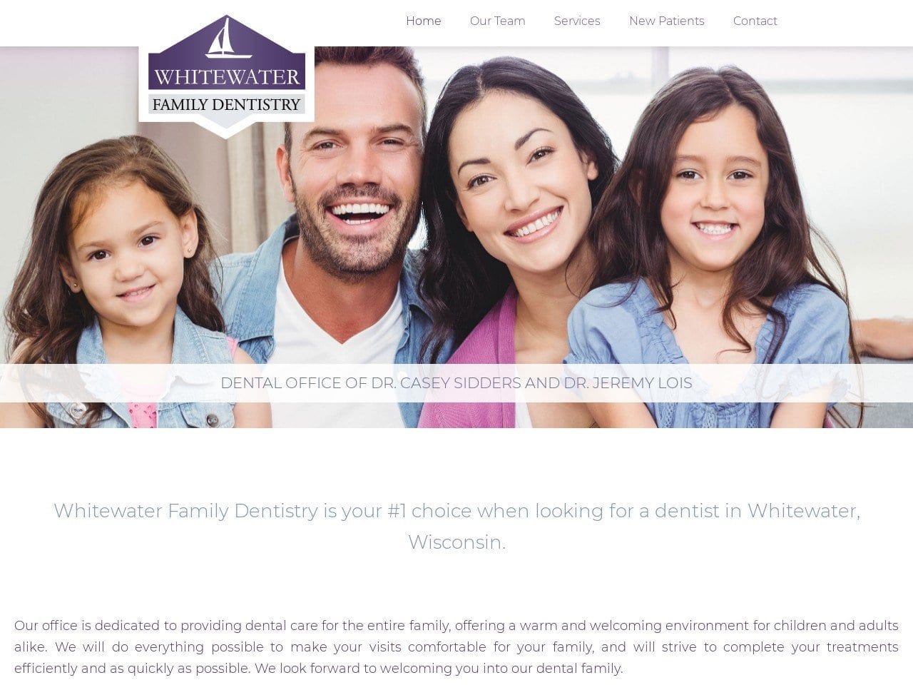 Whitewater Family Dentist Website Screenshot from whitewaterfamilydentistry.com