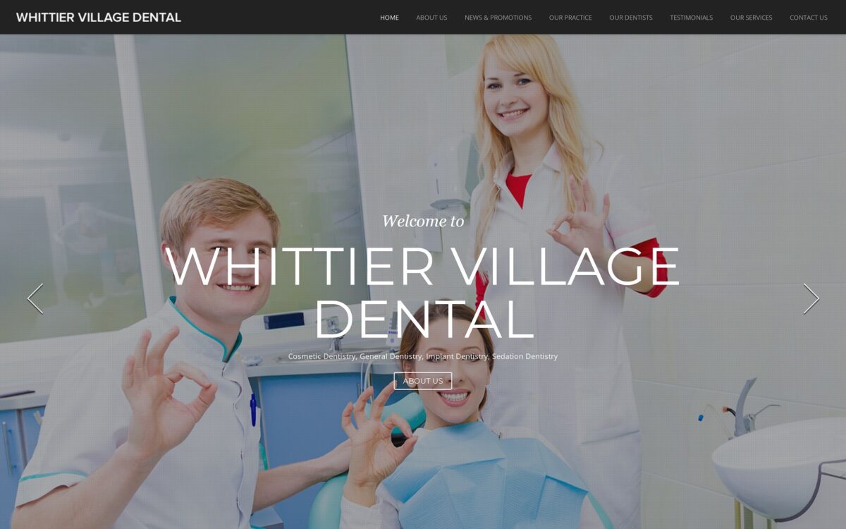 whittiervillagedental.com screenshot