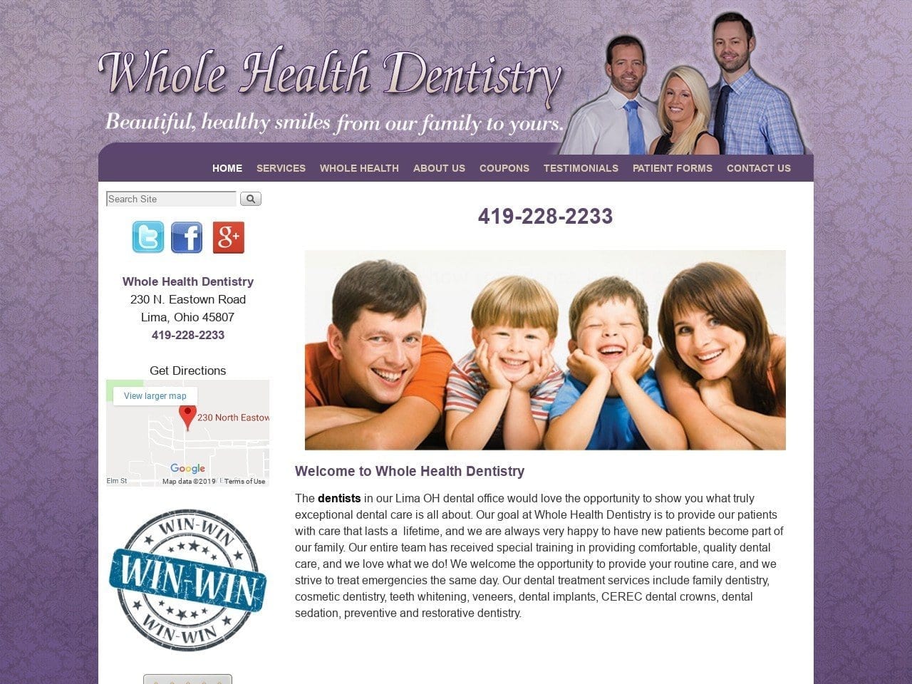 Whole Health Dentistry Website Screenshot from wholehealthdentistry.com