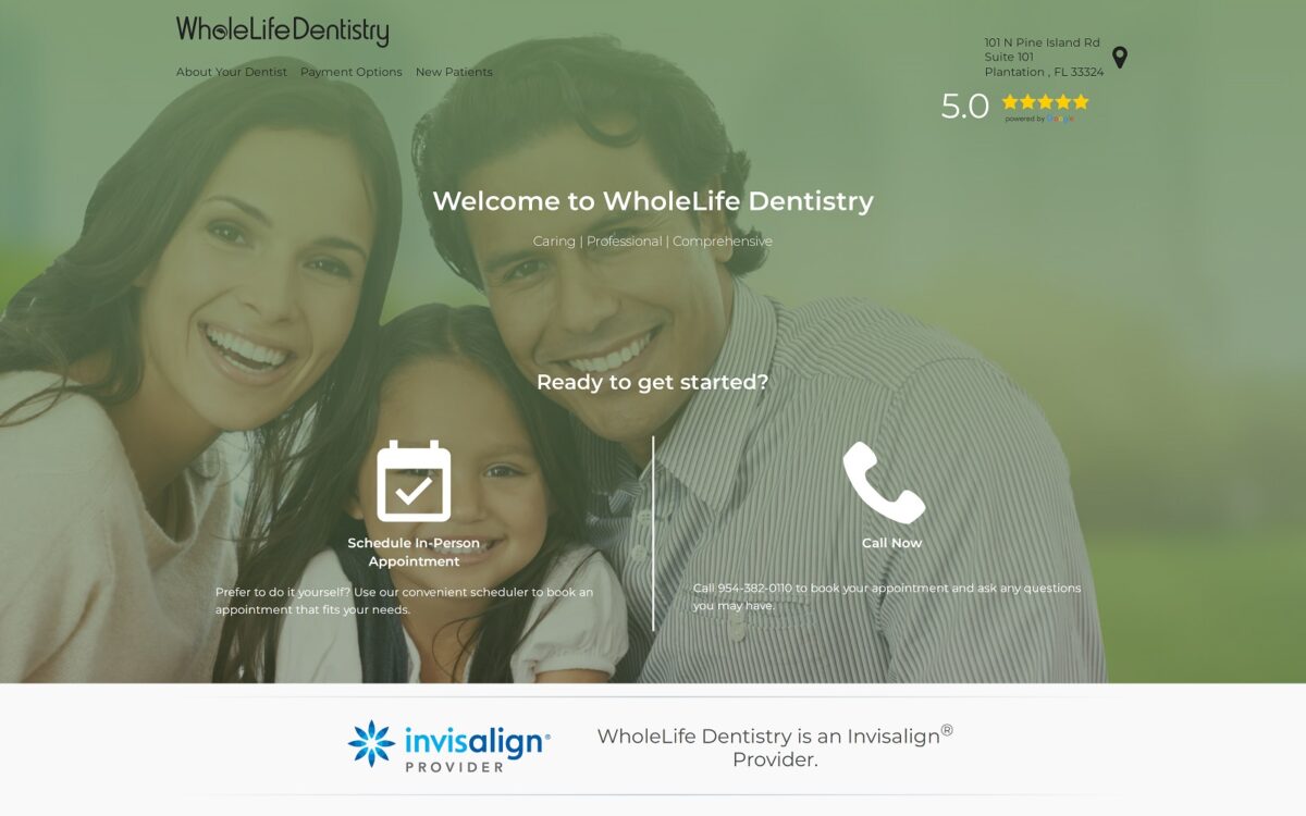 wholelifedental.com screenshot