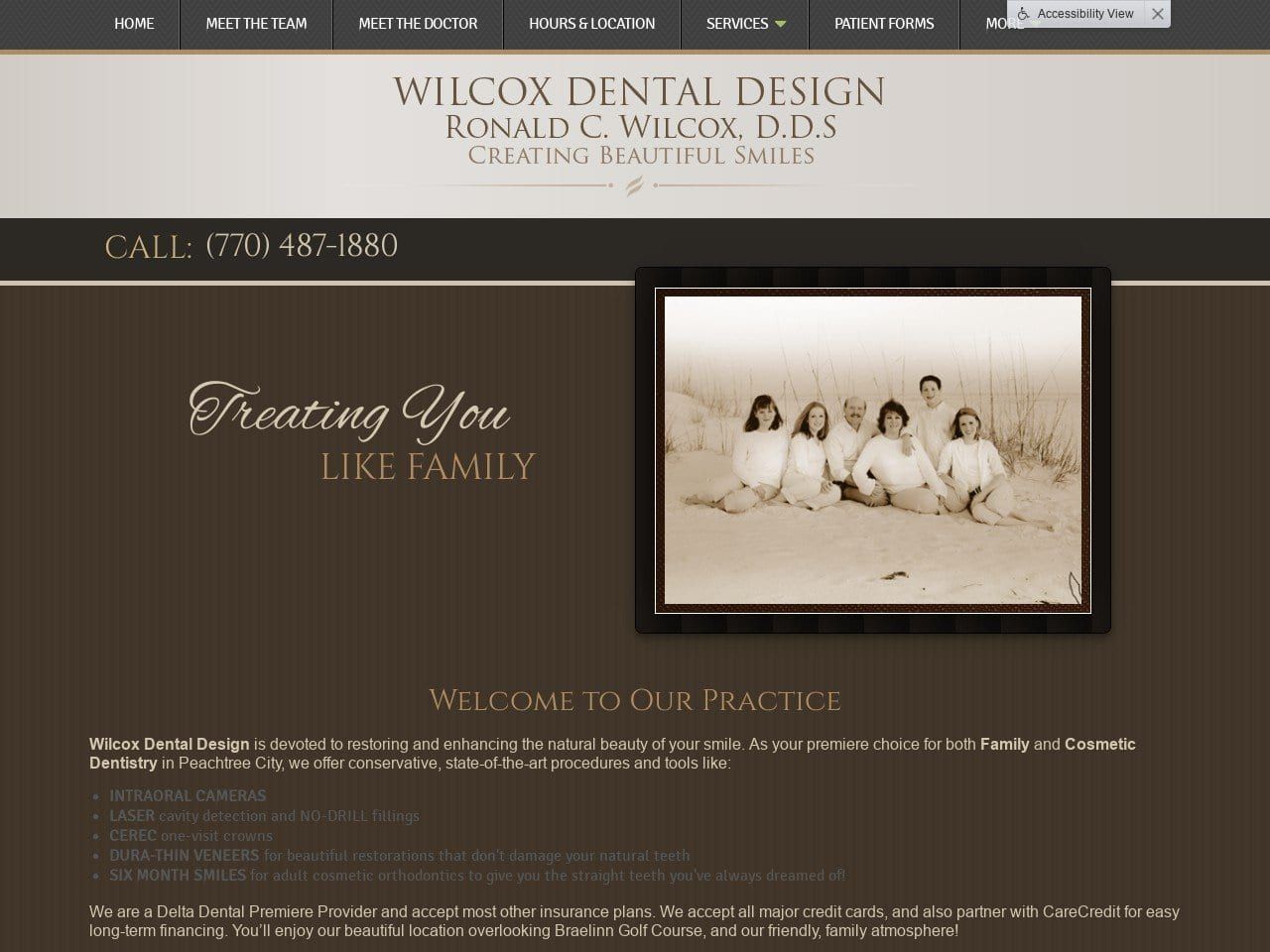 Wilcox Dental Design Website Screenshot from wilcoxdentaldesign.com