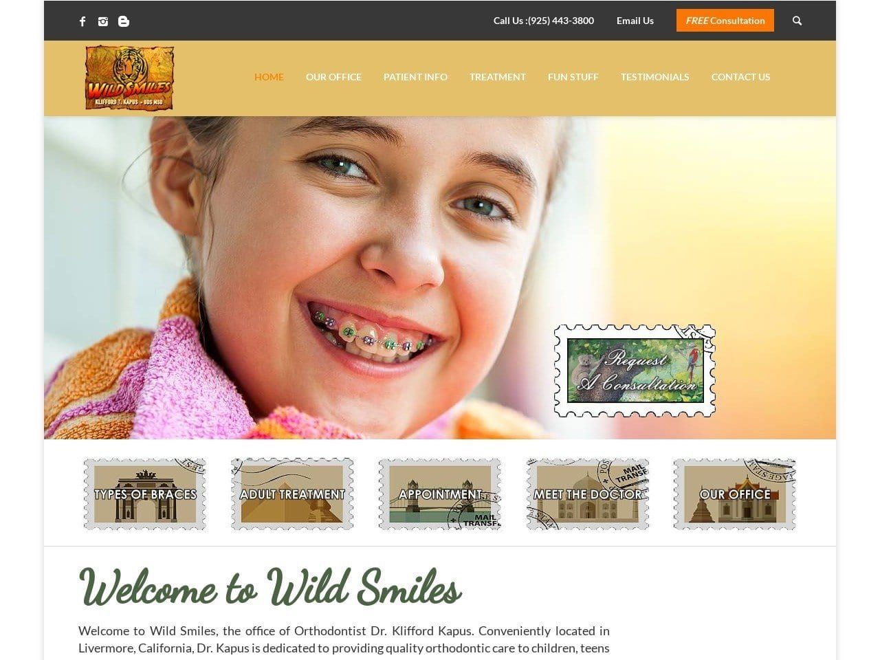 Wild Smiles by Dr. Kapus Website Screenshot from wildsmiles.org