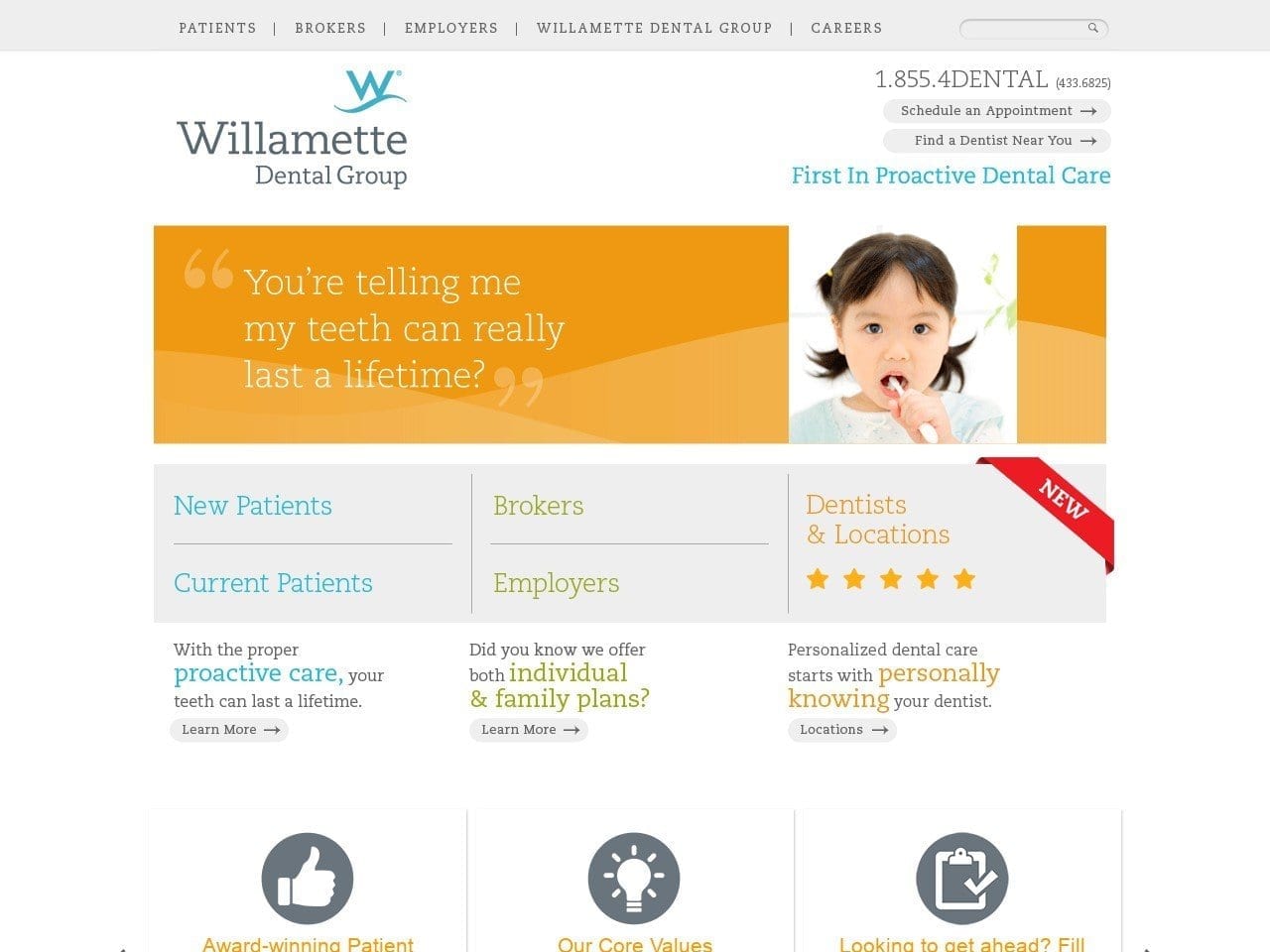 Willamette Dental Group Website Screenshot from willamettedental.com