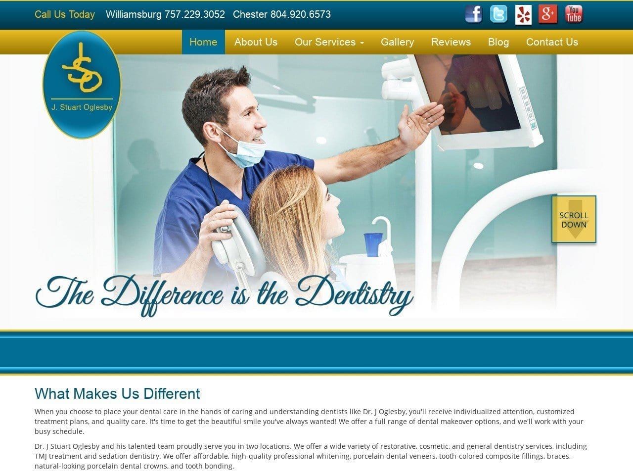 Williamsburg Cosmetic Dentistry Website Screenshot from williamsburgcosmeticdentistry.com