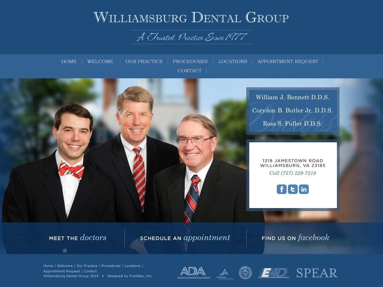 Williamsburg Dental  Group Website Screenshot from williamsburgdentalgroup.com