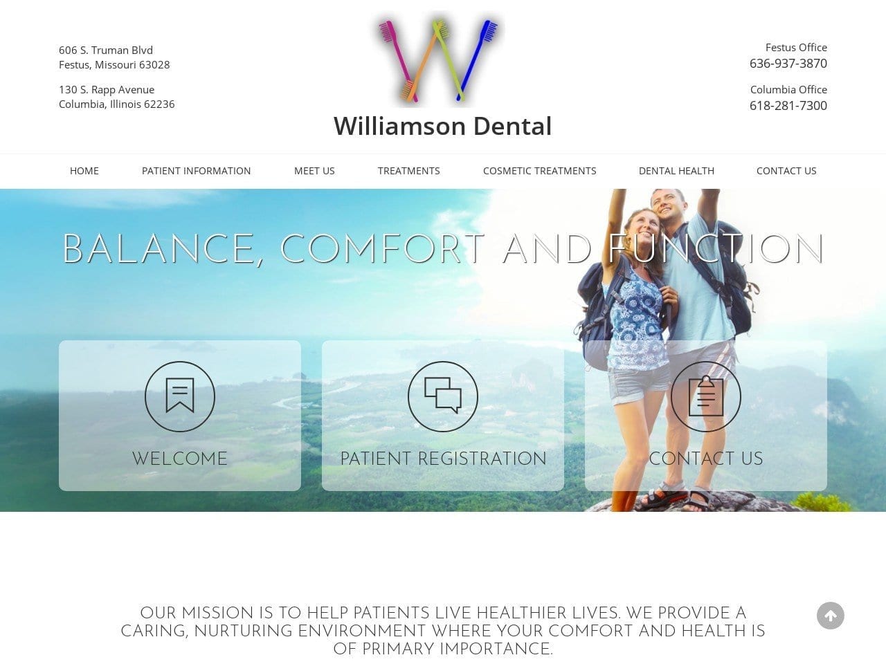 Williamson Dental Website Screenshot from williamsonsmiles.com