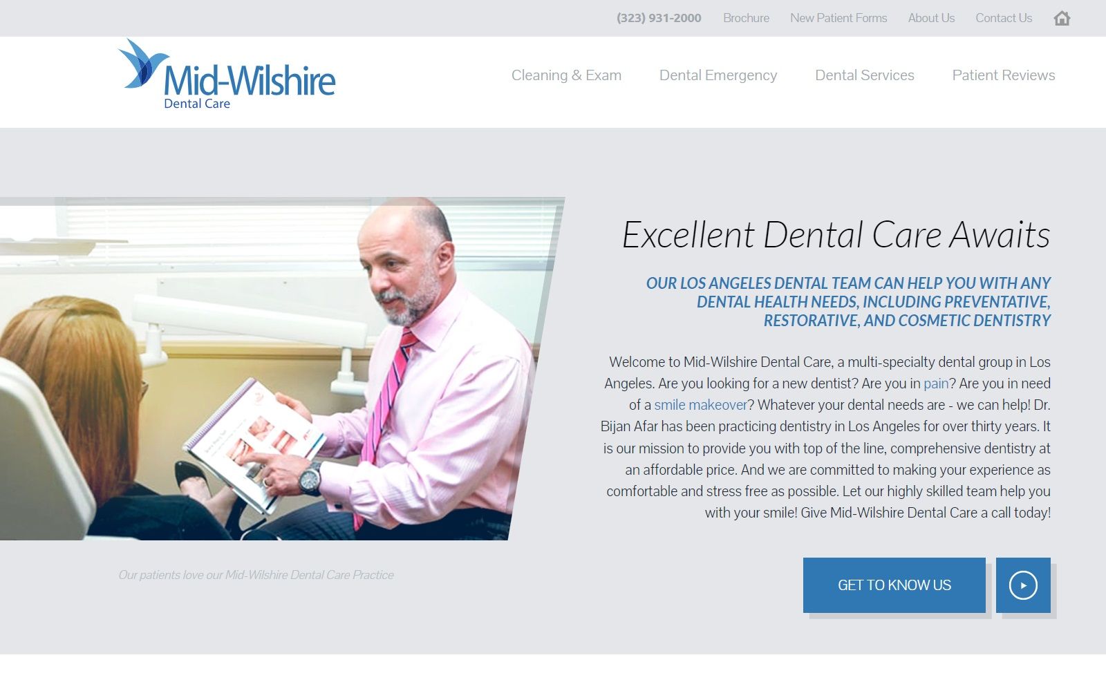 wilshiredentalcare.com screenshot