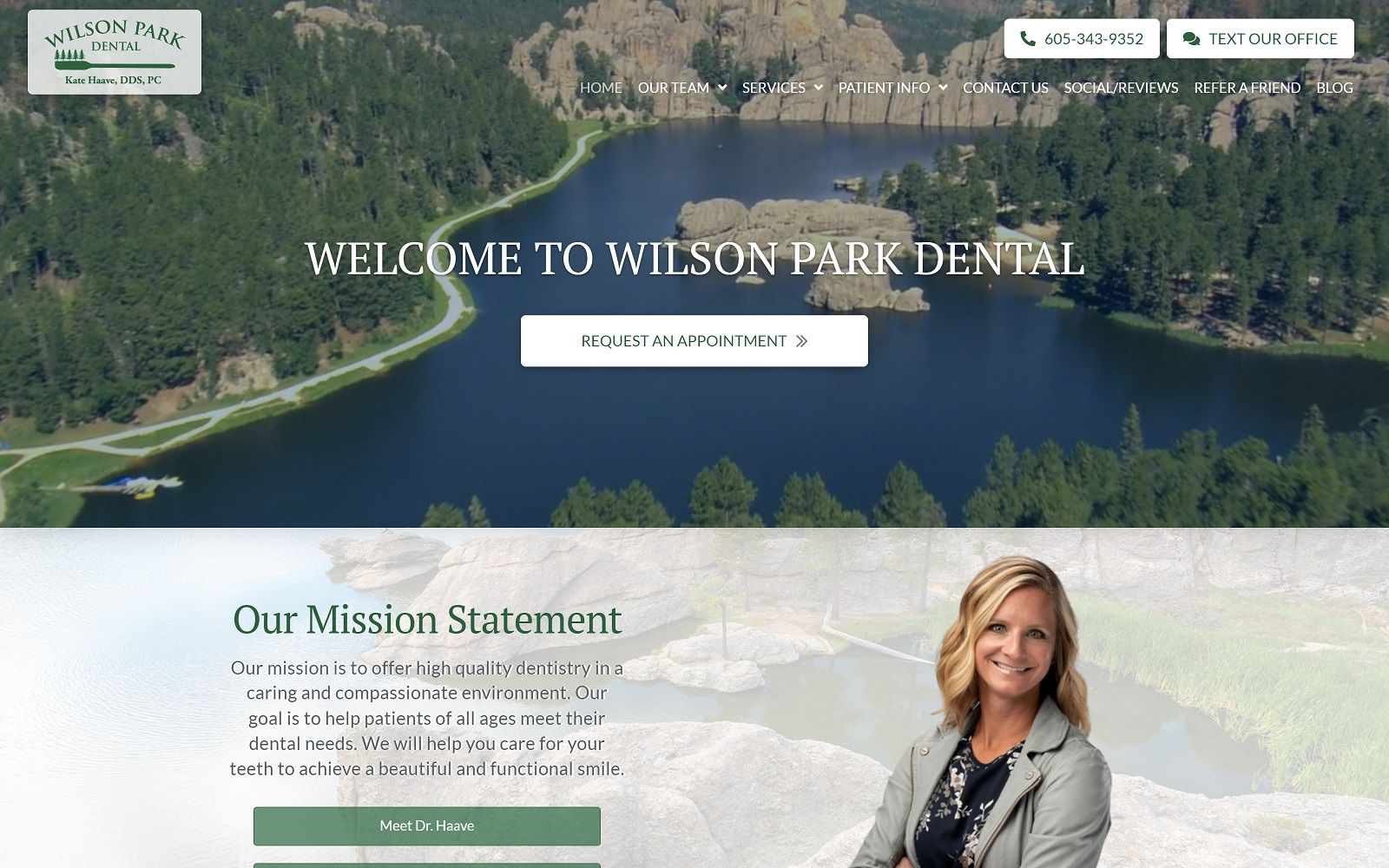 wilsonparkdental.com screenshot
