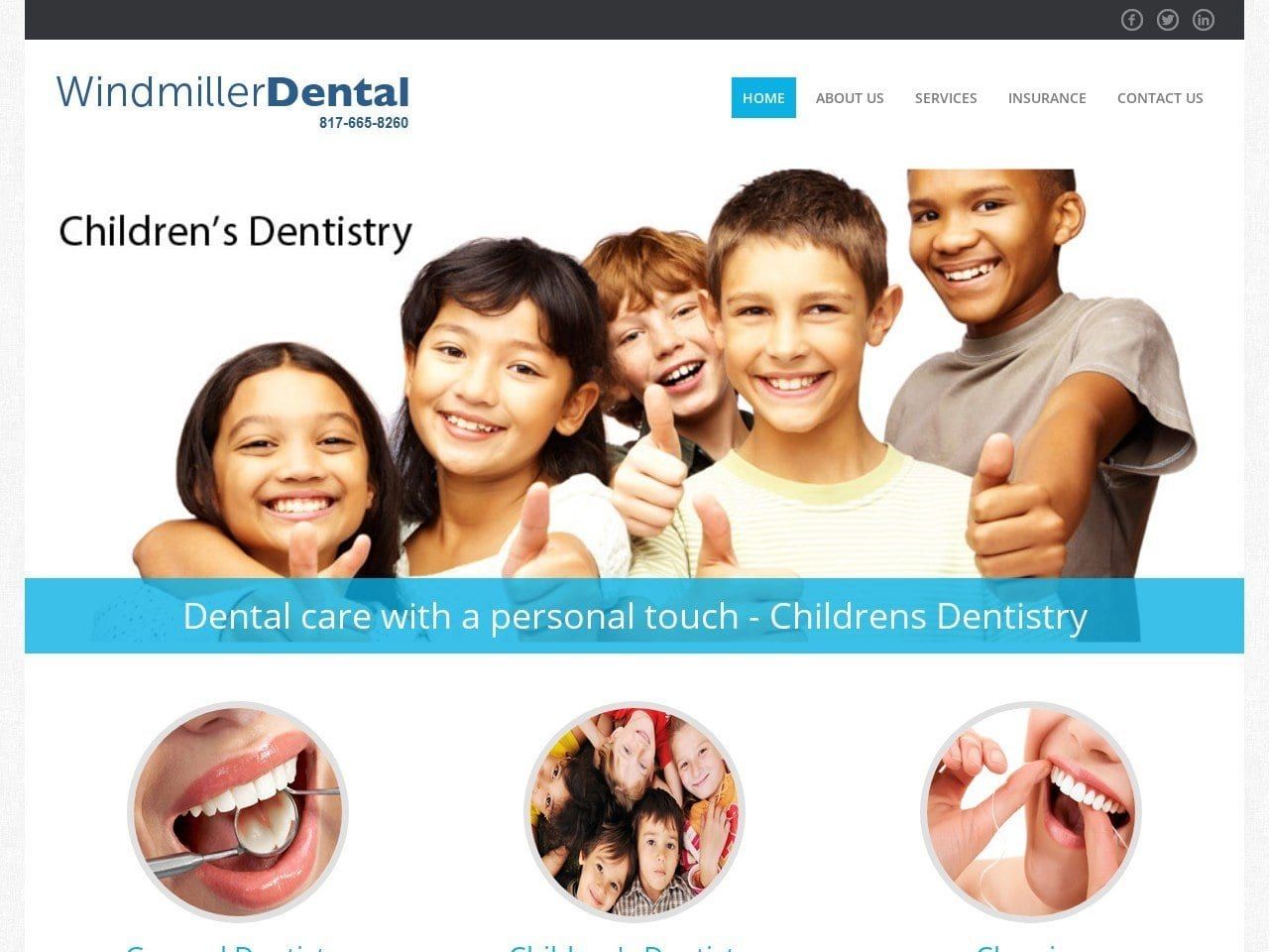 Windmiller Dental Website Screenshot from windmillerdental.com
