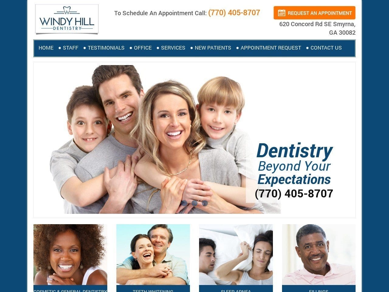 Windy Hill Dentistry LLC Website Screenshot from windyhilldentistryllc.com