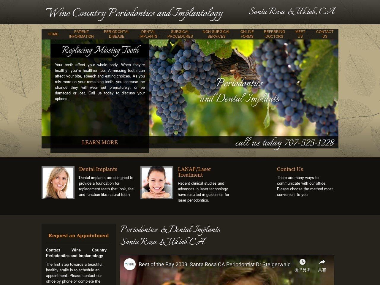 Stelgerwald Paul J DDS Website Screenshot from winecountryperio.com