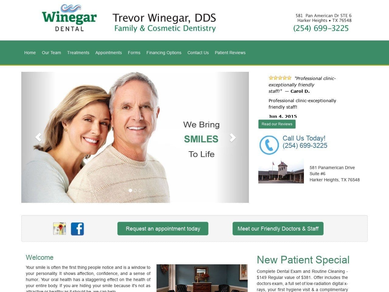 Red Butte Dental Website Screenshot from winegardental.com